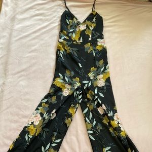 Lulus Black Floral Jumpsuit